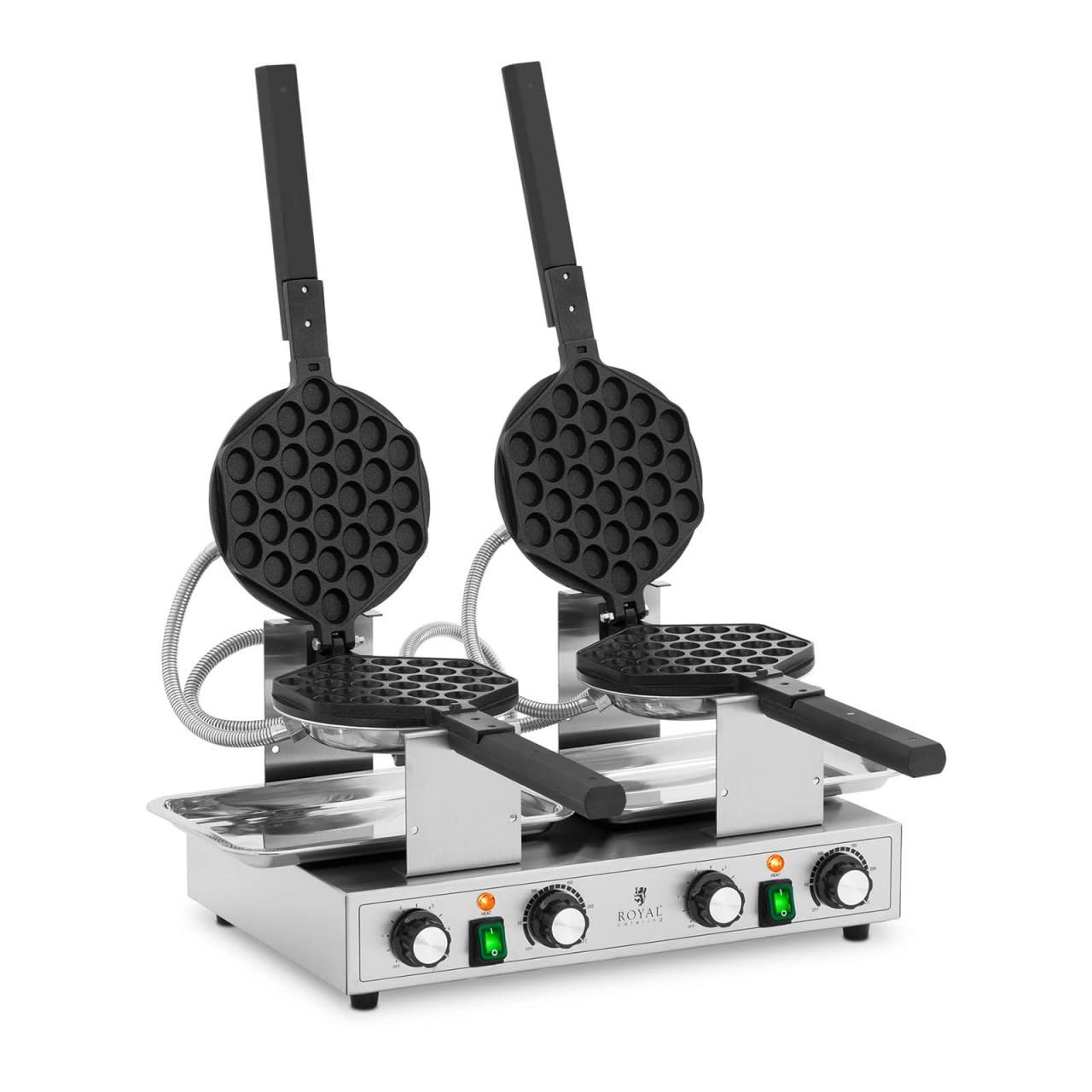 Вафельниця Royal Catering Bubble RCWM-2800-B 2 x 1400 Вт 50-250 °C Таймер: 0-5 хв, фото №1