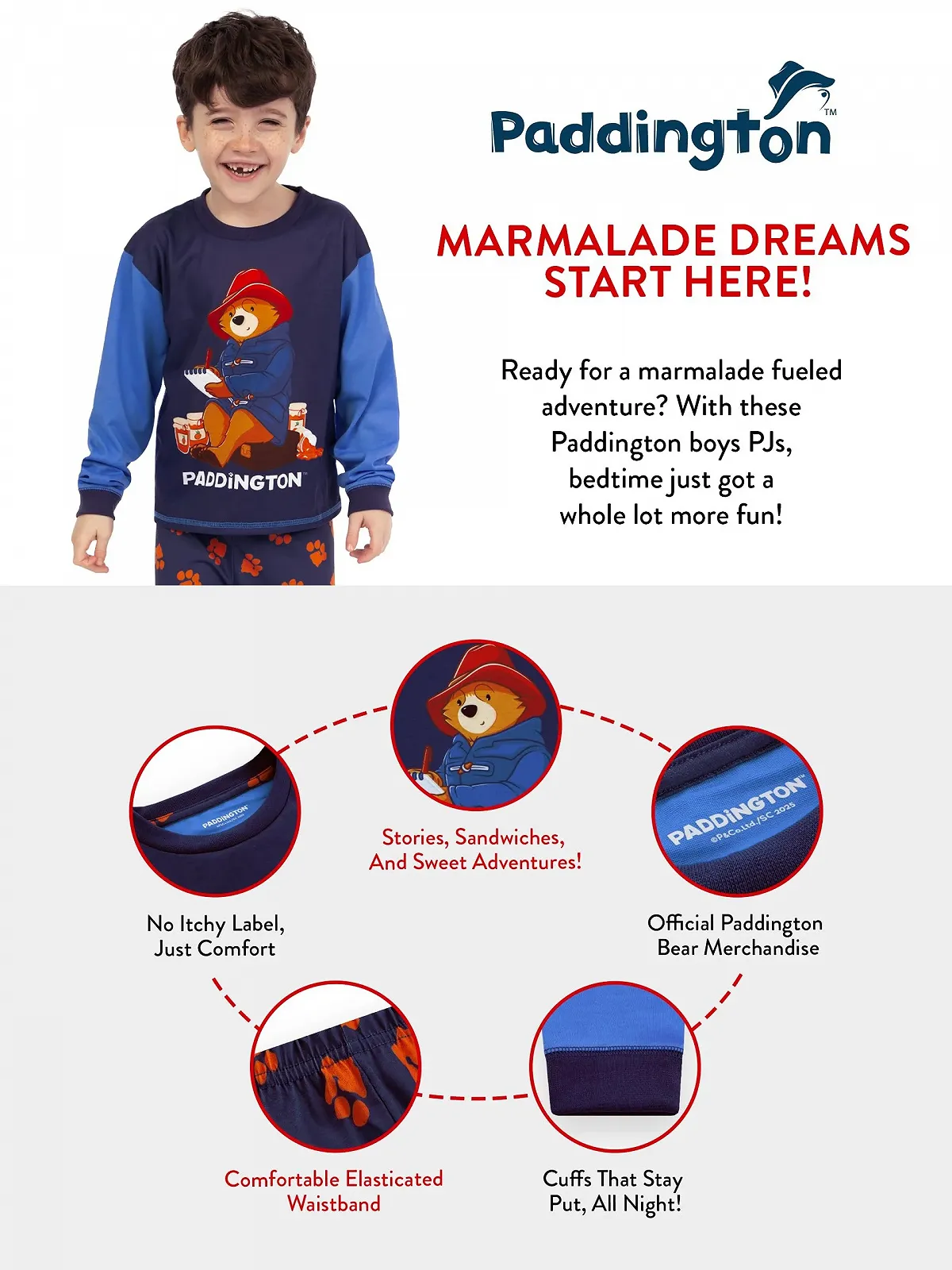 Пижама Paddington Bear для мальчиков, с длинными рукавами, фото №6