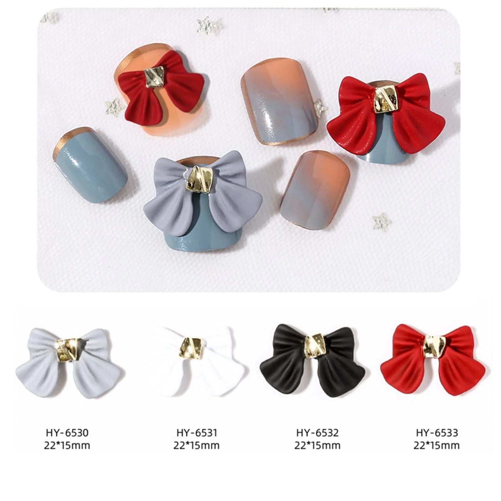 Украшения для ногтей Бантики 20 штук 3D смола Бантики для дизайна ногтей DIY Бантики Стразы для ногтей Ювелирные изделия Аксессуары для маникюра, фото №3