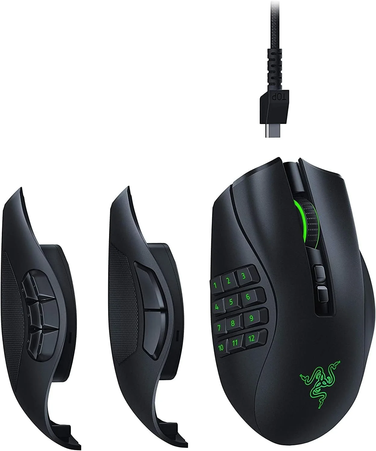 Ігрова бездротова миша Razer Naga PRO / Bluetooth / Радіоканал / 16000 DPI / 8 кнопок / Підсвітка / Інерційне 4Д колесо / Чорна (PRO RZ01-0342), фото №1 Ігрова бездротова миша Razer Naga PRO / Bluetooth / Радіоканал / 16000 DPI / 8 кнопок / Підсвітка / Інерційне 4Д колесо / Чорна (PRO RZ01-0342), фото №1