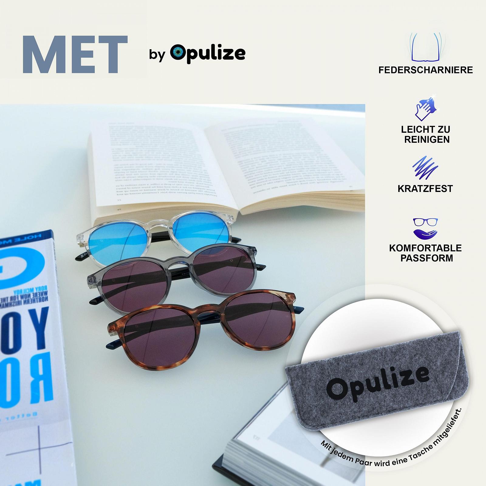 Сонцезахисні окуляри для читання OPULIZE Кругла оправа SS60-7C Сірий Кристал (2 шт. в упаковці), фото №4