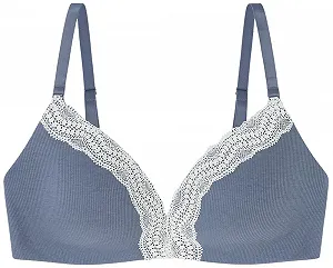 Бюстгальтер треугольный Women'secret Cotton Collection с вкладышами мережевной Light Blue - Фото 1