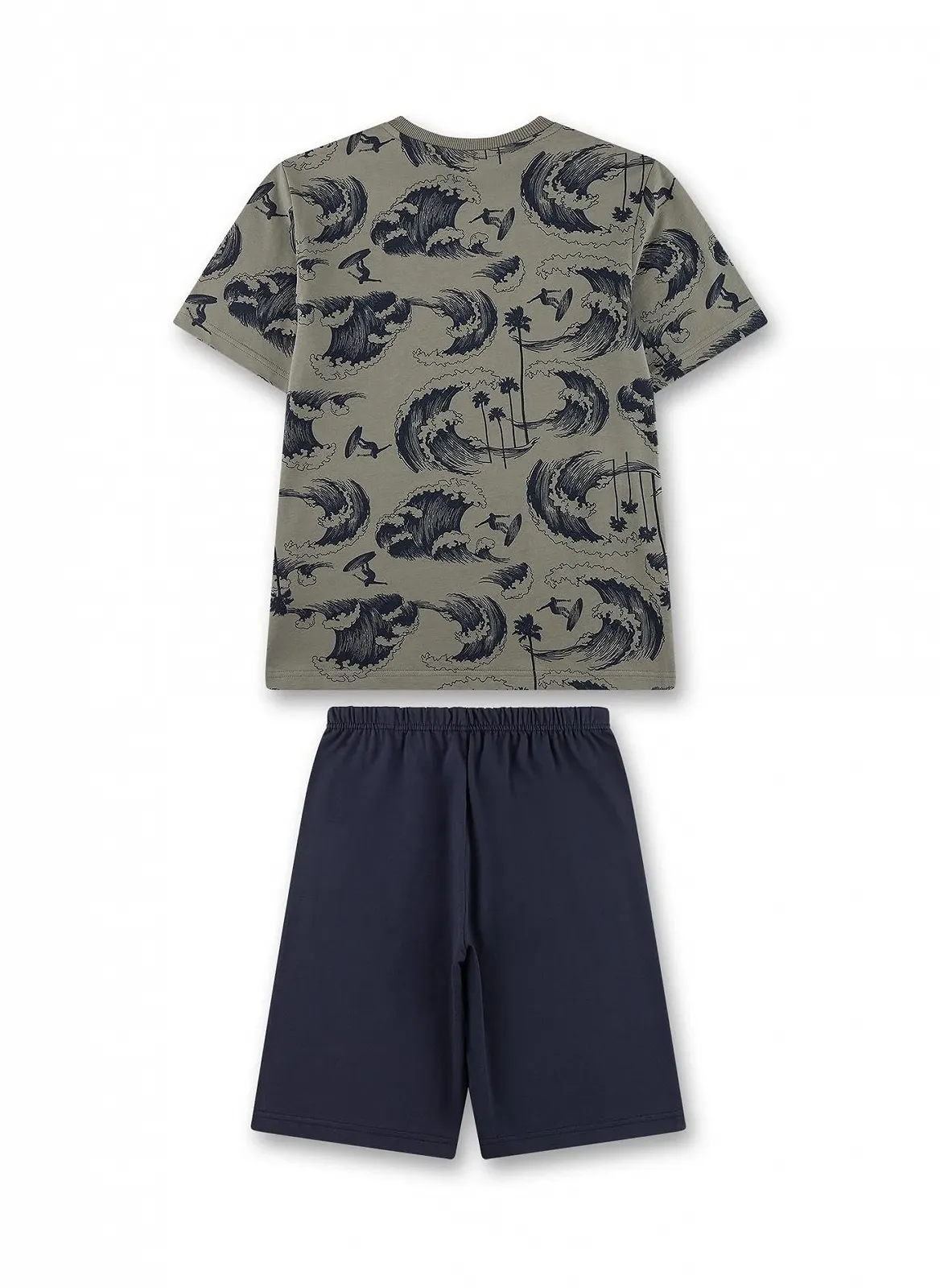 Комплект піжамний Sanetta для хлопчиків, шорти, зелений, фото №2 Комплект піжамний Sanetta для хлопчиків, шорти, зелений, фото №2