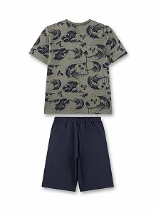 Комплект пижамный Sanetta для мальчиков, шорты, зеленый synthetic.ua - Фото 1