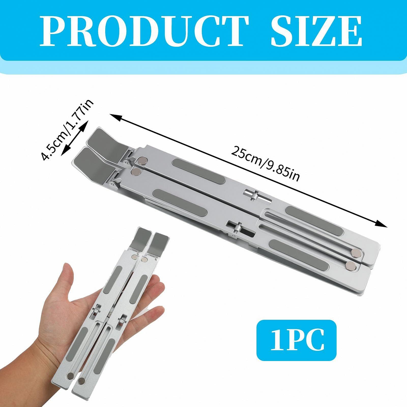 Подставка для ноутбука алюминиевая, регулируемая по высоте на 5 уровнях, складная, эргономичная и вентилируемая, совместима с MacBook, Asus, Acer, Lenovo, HP, Dell до 17,3 дюймов, фото №2