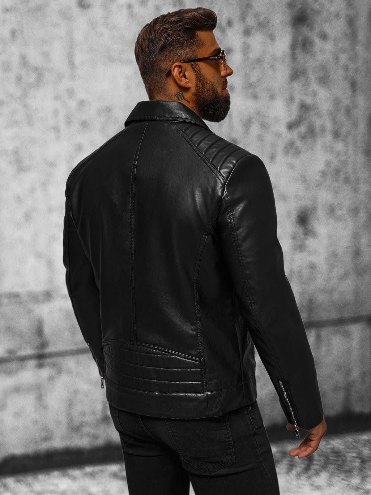 Куртка Biker из искусственной кожи OZONEE JS/11Z8056Z, разные цвета, фото №5