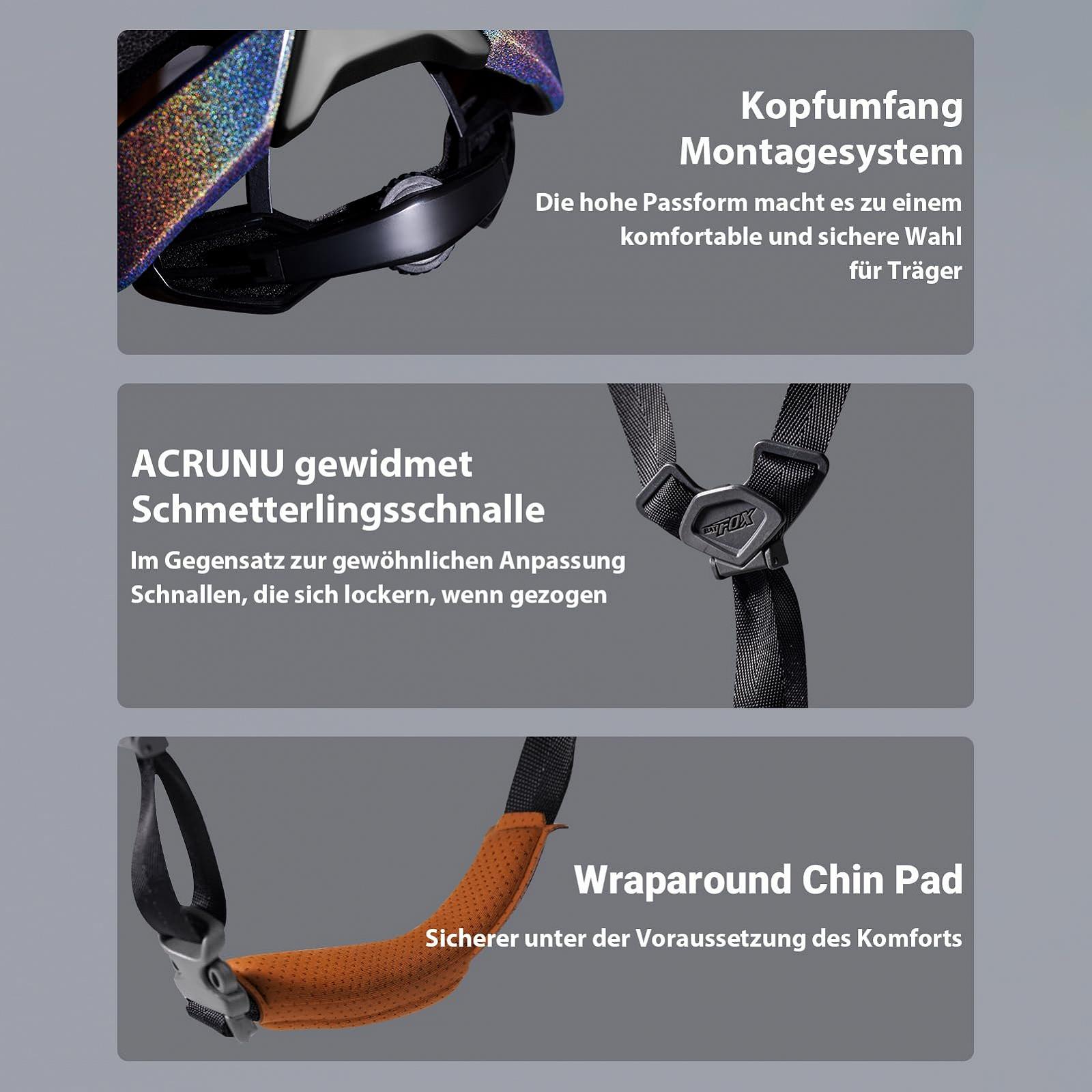Шолом ACRUNU MTB з магнітною застібкою FIDLOCK, технологією Ionic+, 11 вентиляційними отворами, регульований, фото №5