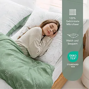 Комплект постельного белья Dreamzie 200 x 200 см лиственный узор synthetic.ua - Фото 1