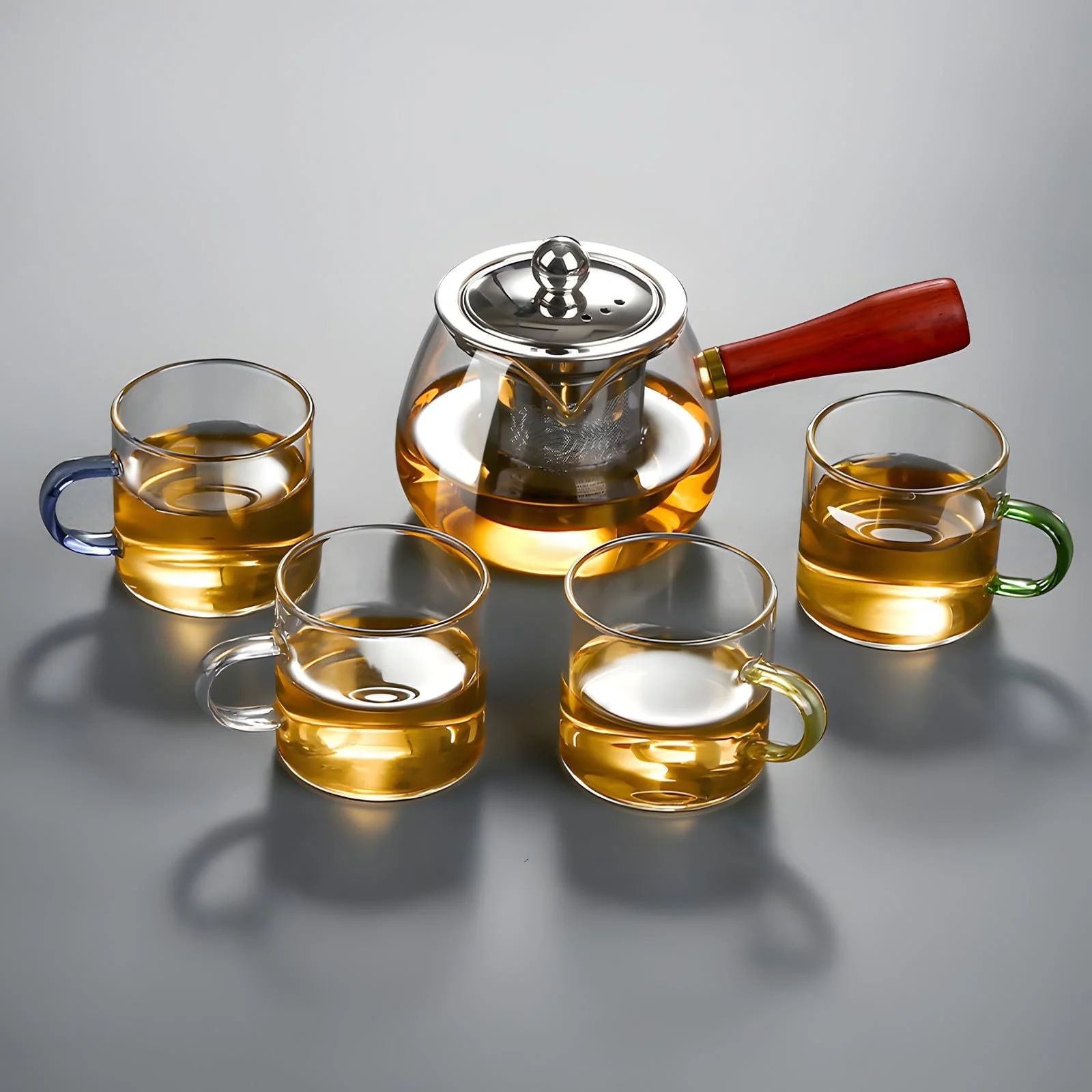 Скляний Чайник-заварник з ситечком  Clear Glass Teapots with Infuser for Loose Tea 380 мл, фото №7