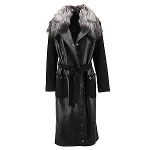 Шкіряне пальто Hollert Coco Жіноче Чорний Lamb Nappa Suede Butter-Soft - Фото 1