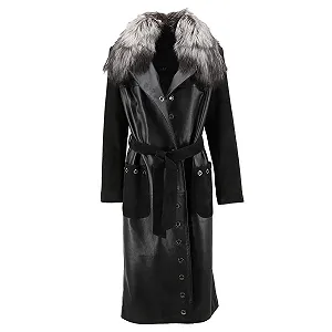 Кожаное пальто Hollert Coco Женское Черный Lamb Nappa Suede Butter-Soft - Фото 1