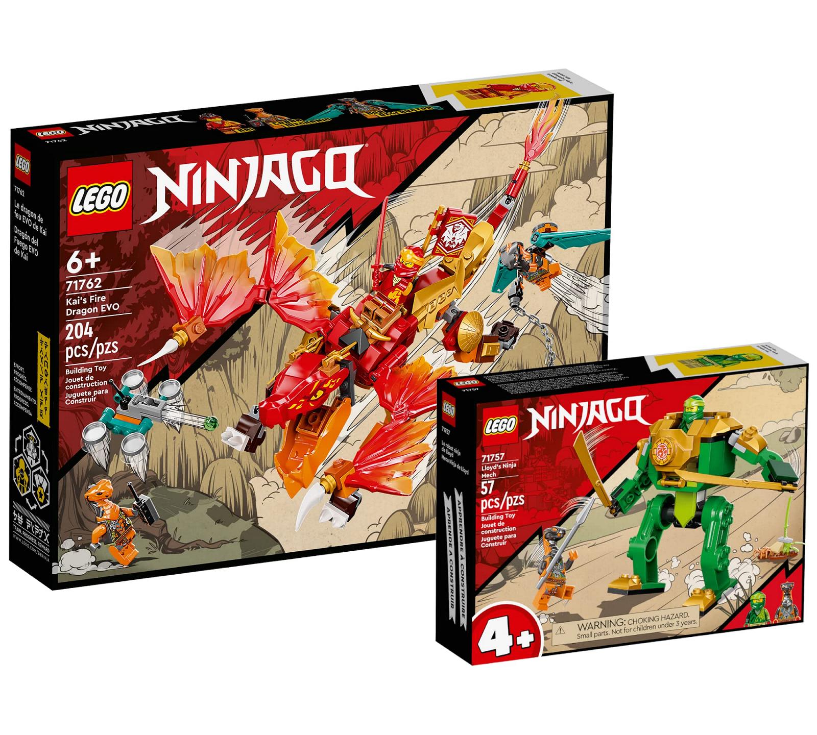 Набор Lego Ninjago Кая Огненный дракон EVO 71762 + Ninjago Ллойда Ниндзя-Мех 71757 для детей от 6 лет, фото №1