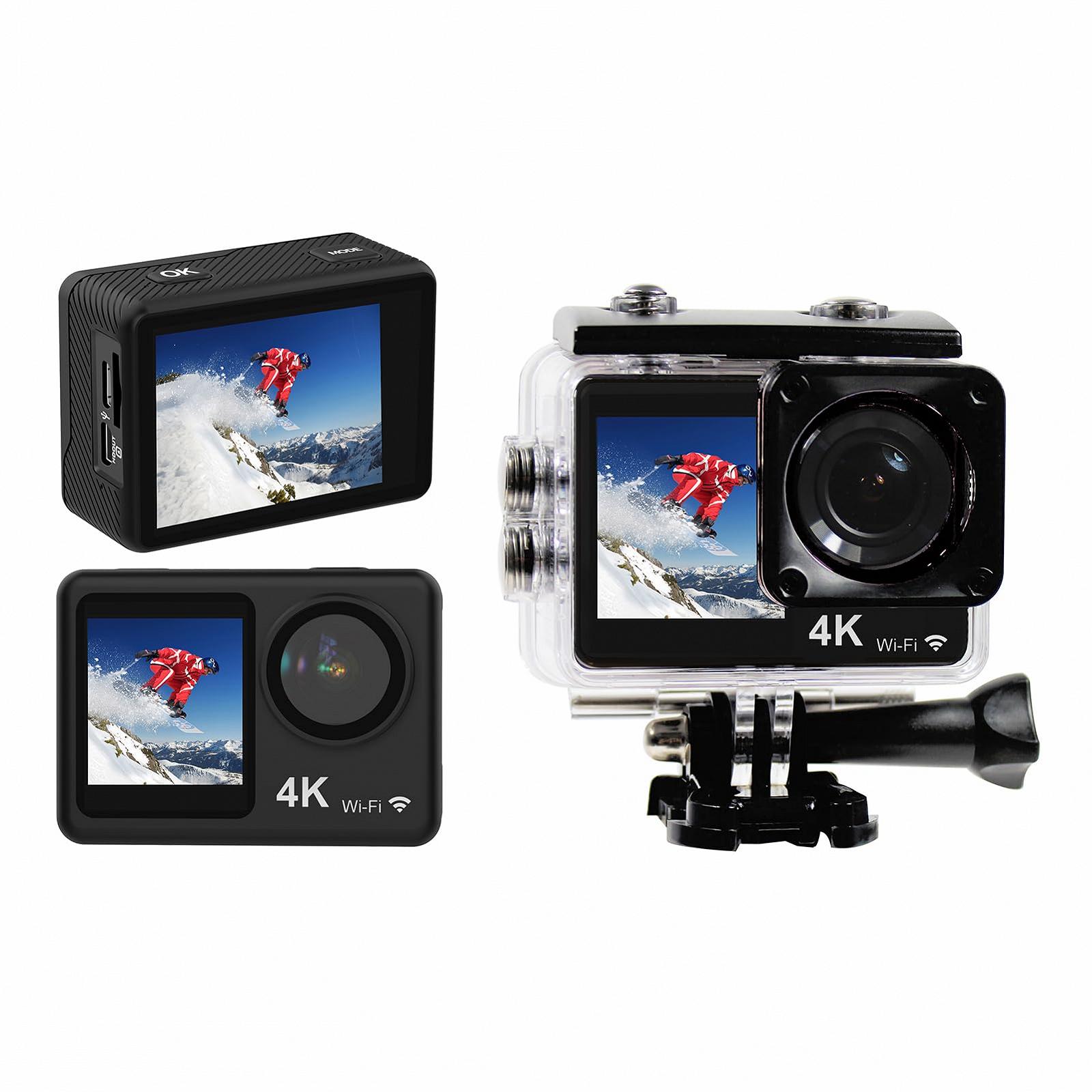 Екшн-камера Andoer 4K 60FPS 24MP WiFi Спортивна Екшн-камера 170° ширококутний об'єктив Два екрани Анти-тремтіння 30M Водостійка, фото №6