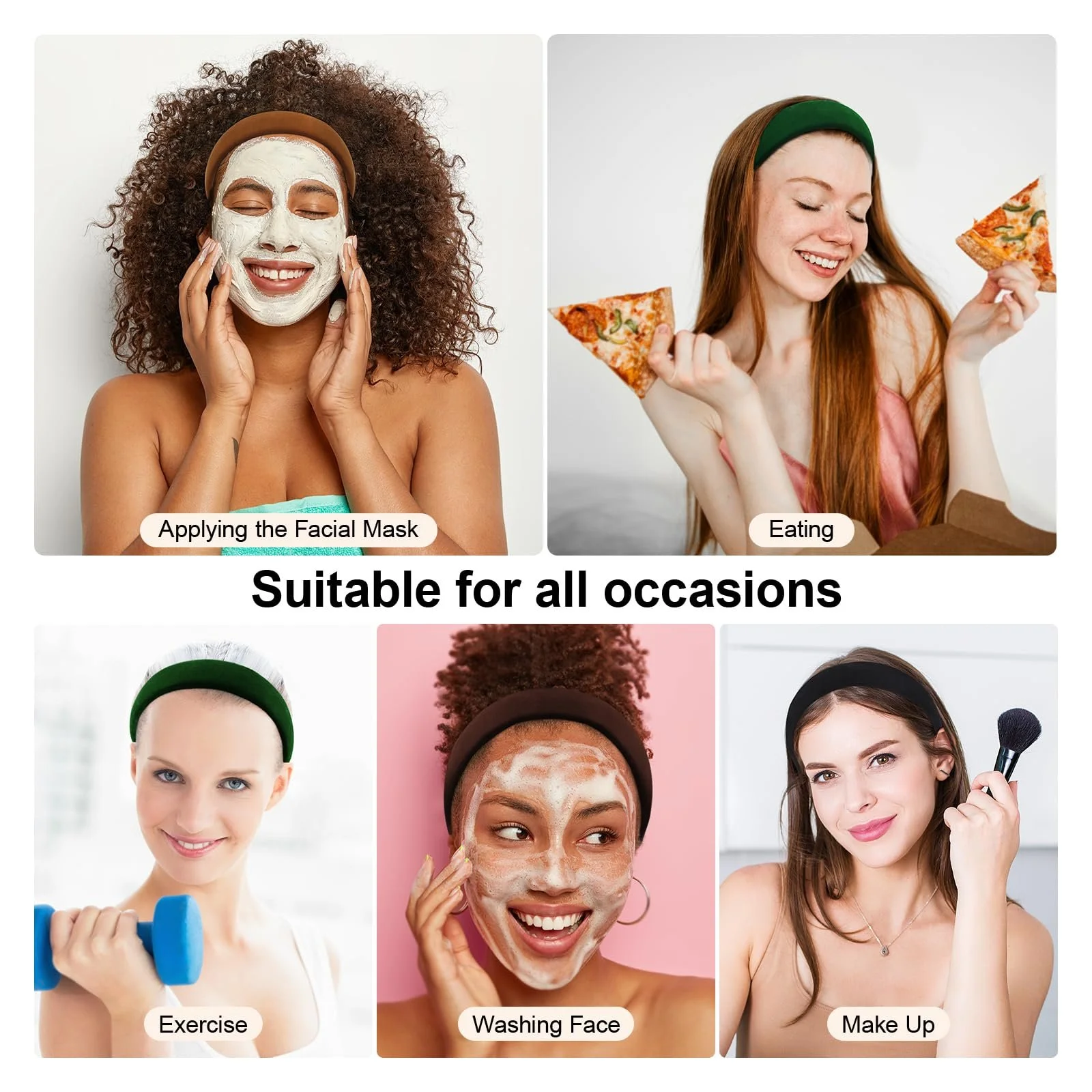 Обруч DRESHOW для жінок та дівчат, 4 штуки, вузлова, широка, в стилі бохо, нековзка, фото №7