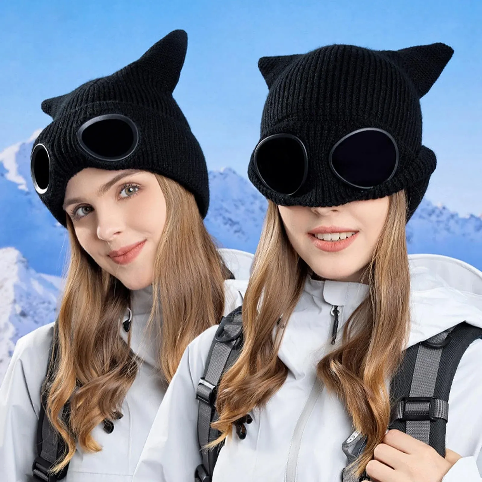 Шапка-біні з окулярами Зимова, фото №3