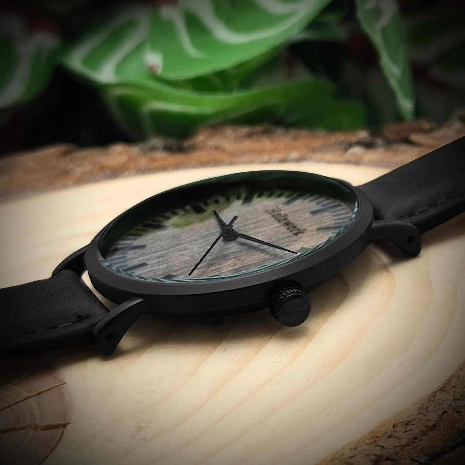 Часы Унисекс Holzwerk Germany Дизайнерские Плоские Мужские Женские Эко Натуральный Деревянный Ремешок Аналоговые Классические Кварцевые Коричневый Черный Кожаный Ремешок, фото №4