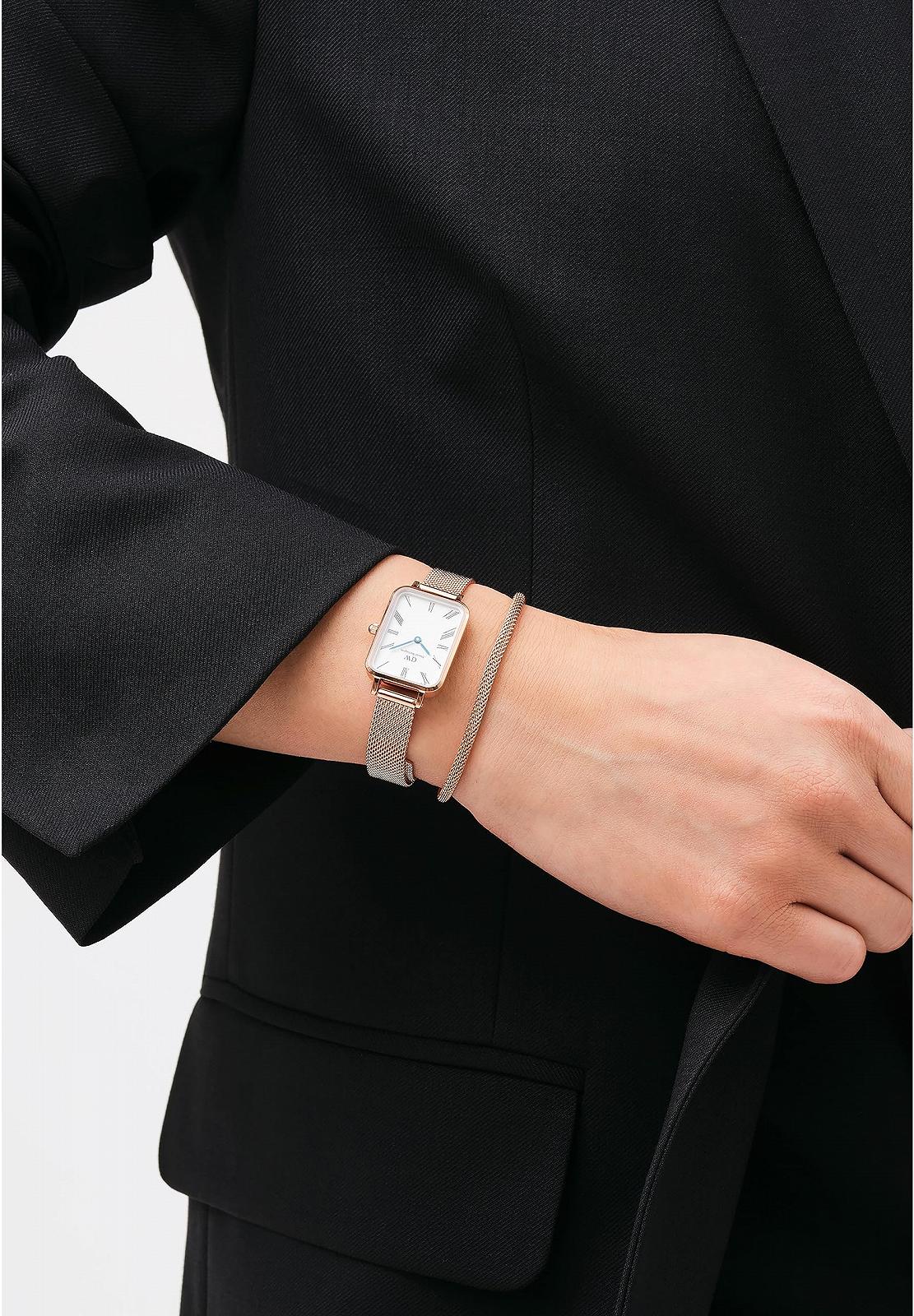 Часы Daniel Wellington Quadro One Size Нержавеющая сталь 316L с PVD покрытием Розовое золото, Розовое золото, Браслет, фото №2 Часы Daniel Wellington Quadro One Size Нержавеющая сталь 316L с PVD покрытием Розовое золото, Розовое золото, Браслет, фото №2