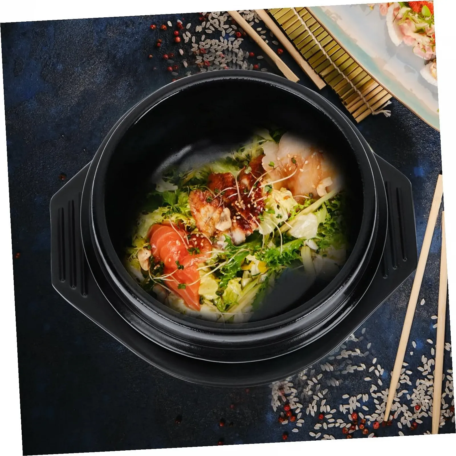 Керамическая кастрюля Toyvian с подставкой, термостойкая, для супа и бибимбапа, компактная, фото №9