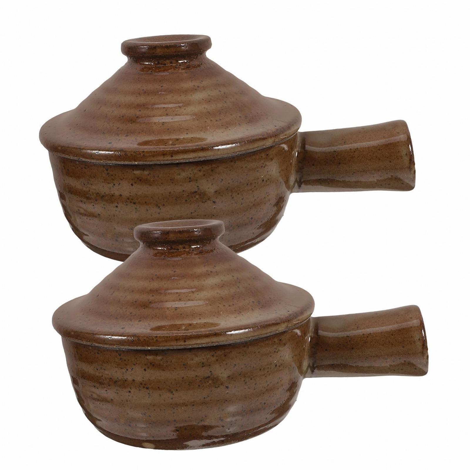 Набор керамических горшков Mobestech для микроволновой печи с крышкой 2 шт., фото №1