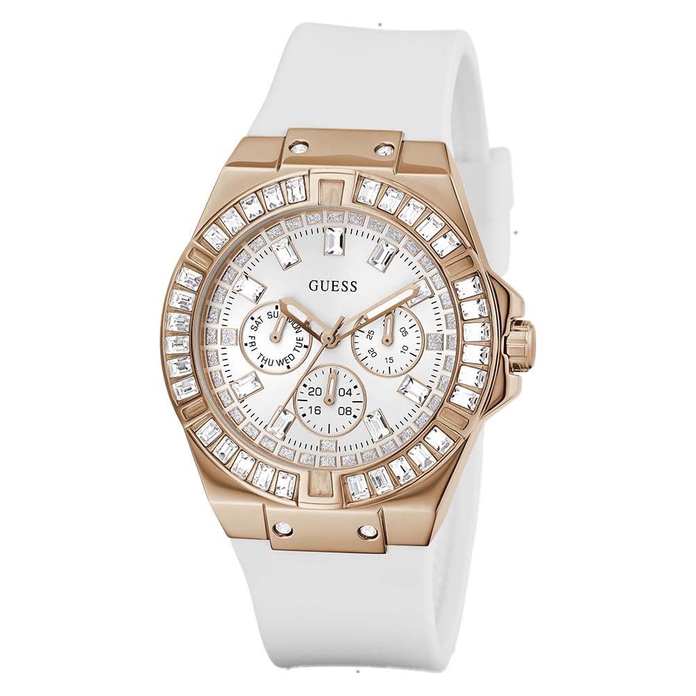 Женские часы GUESS Venus GW0118L4, 39 мм, Стразы на корпусе, Силиконовый браслет, Белые, фото №2 Женские часы GUESS Venus GW0118L4, 39 мм, Стразы на корпусе, Силиконовый браслет, Белые, фото №2