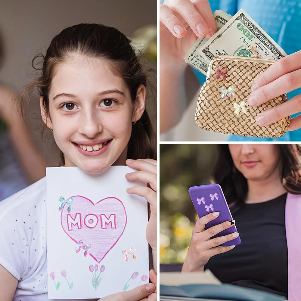 Набор 3D украшений для ногтей, 200 шт, Подвески для ногтей в форме бантиков, 3D разноцветные бантики, Стразы, Аксессуары для пескоструйного маникюра, фото №6