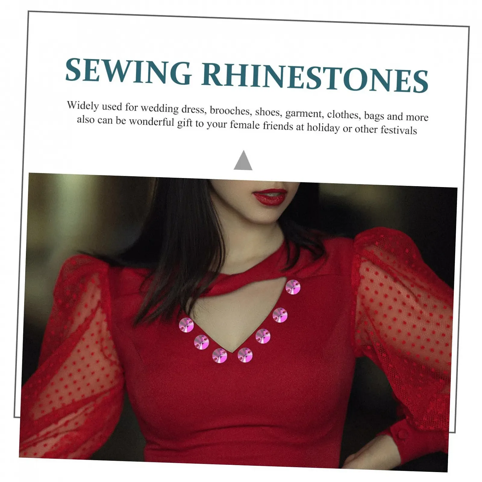 Стрази Пришивні скляні круглі 48 шт, фото №6