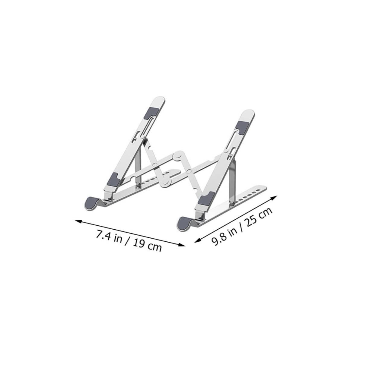 Регулируемая складная подставка для ноутбука из алюминиевого сплава. Эргономичный держатель для ноутбука и компьютера. Стабильная нескользящая подставка для ноутбука для офиса, кровати и дивана. Совместимая, фото №2
