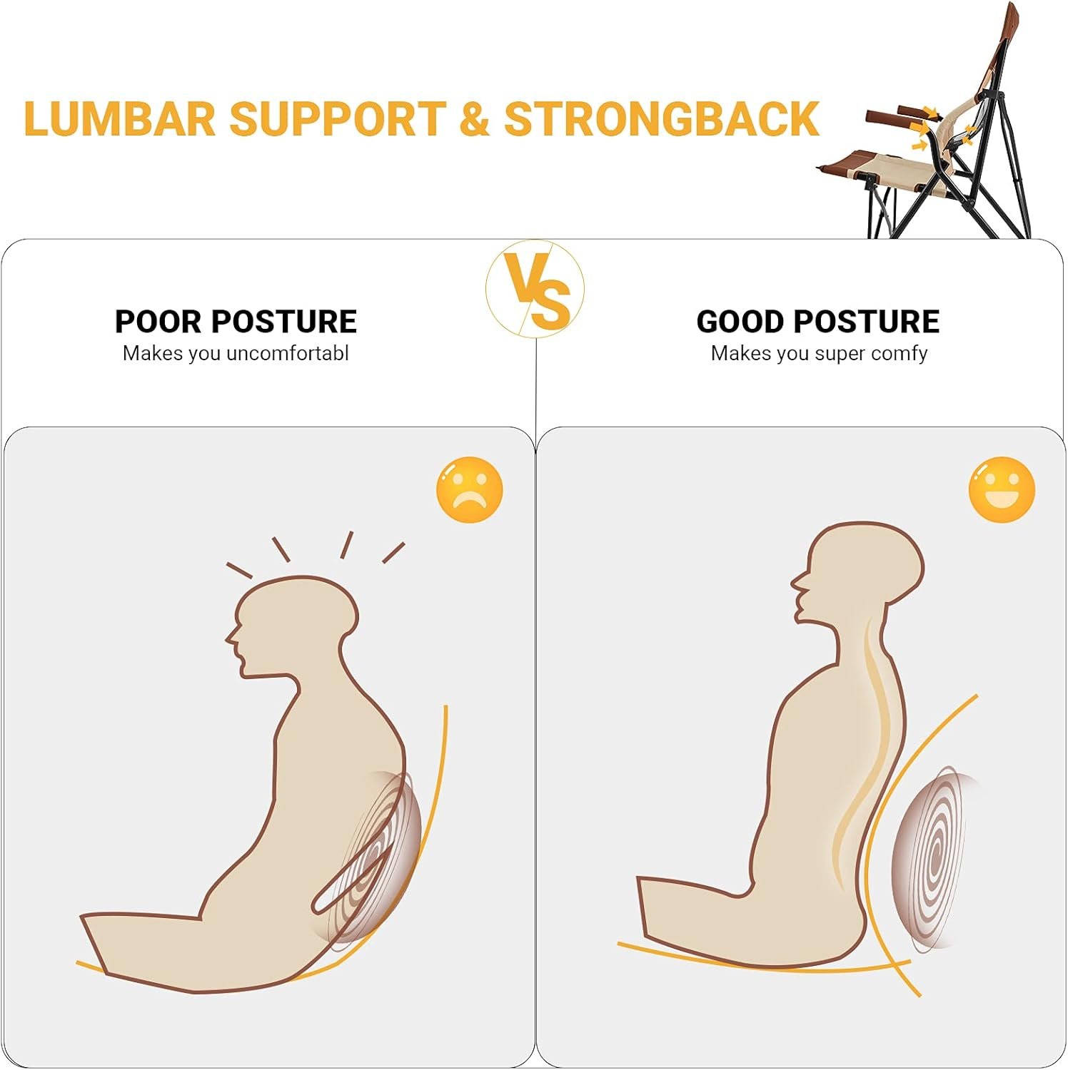 Розкладне крісло KingCamp / до 136 кг / Коричнево-бежевий, фото №7 Розкладне крісло KingCamp / до 136 кг / Коричнево-бежевий, фото №7