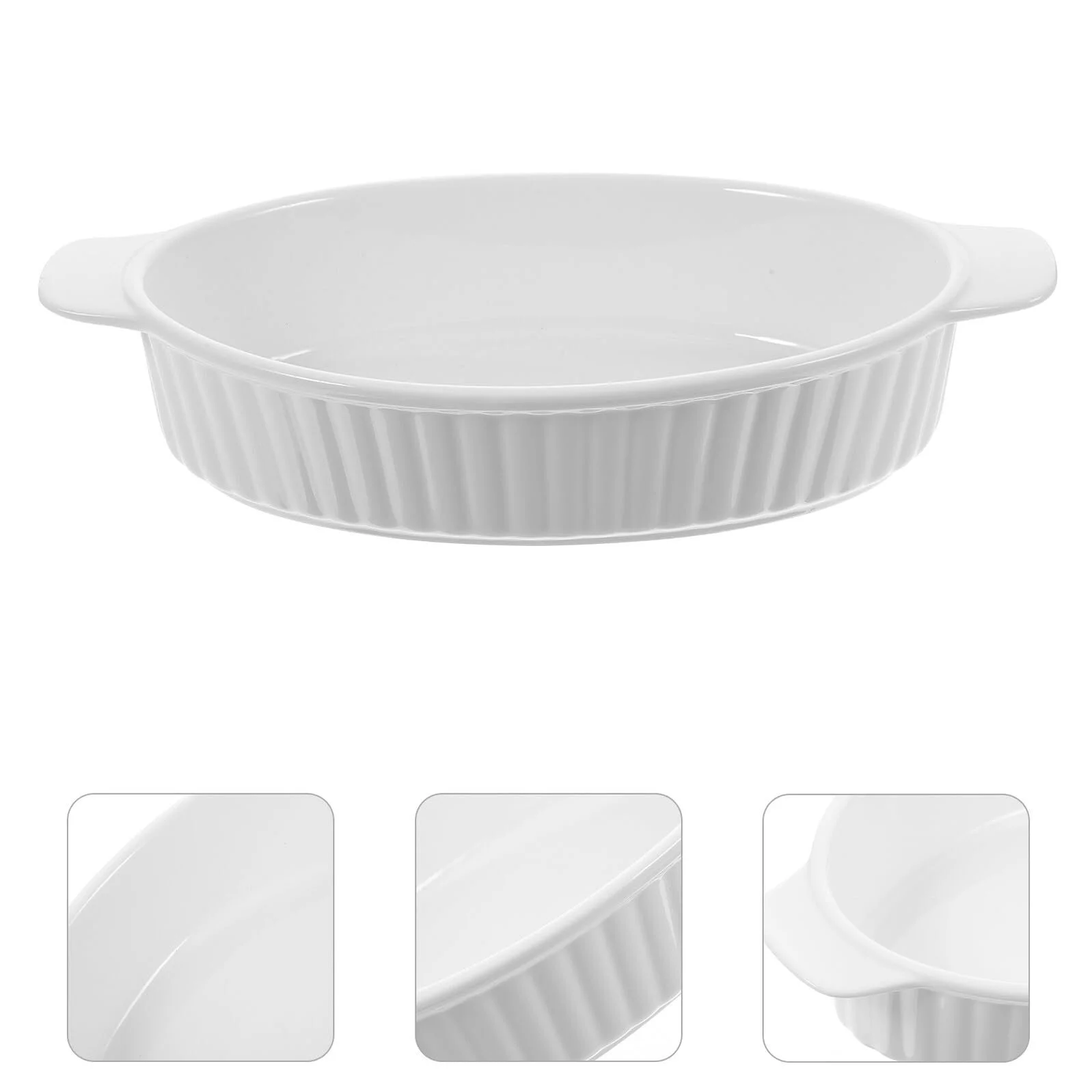 Керамічна форма для запікання овальна з двома ручками термостійка для духовки та посудомийної машини, фото №8