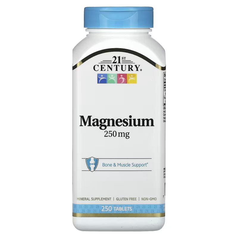 Магній 21st Century Magnesium 250 mg Tablets, фото №1
