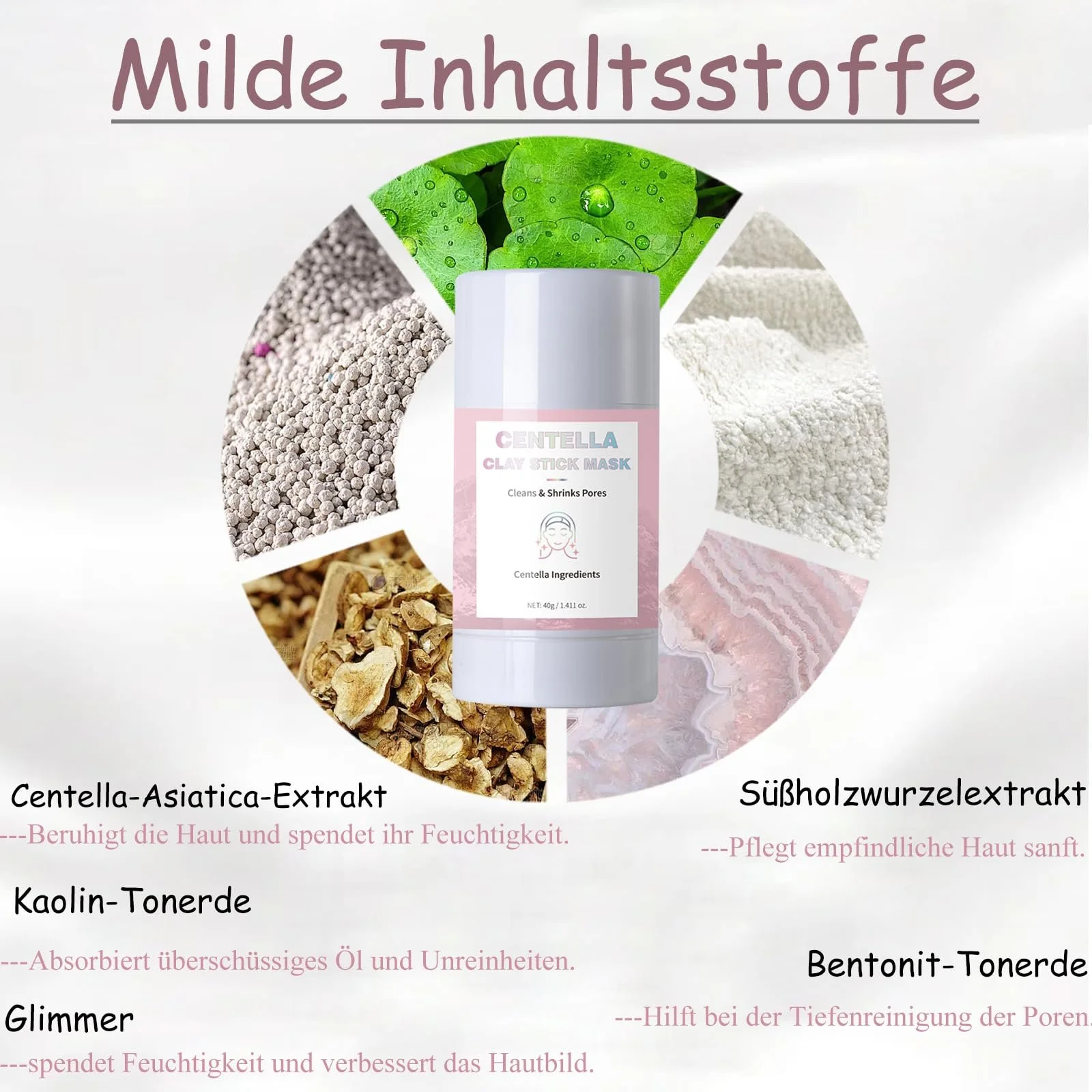 Маска-стик глиняная Centella, 2 шт. Глиняная маска для ухода за кожей, увлажняющая маска для лица с сывороткой Centella для отшелушивания кожи лица, набор для ухода за кожей для уменьшения пор, минимизация пор Centella, фото №5