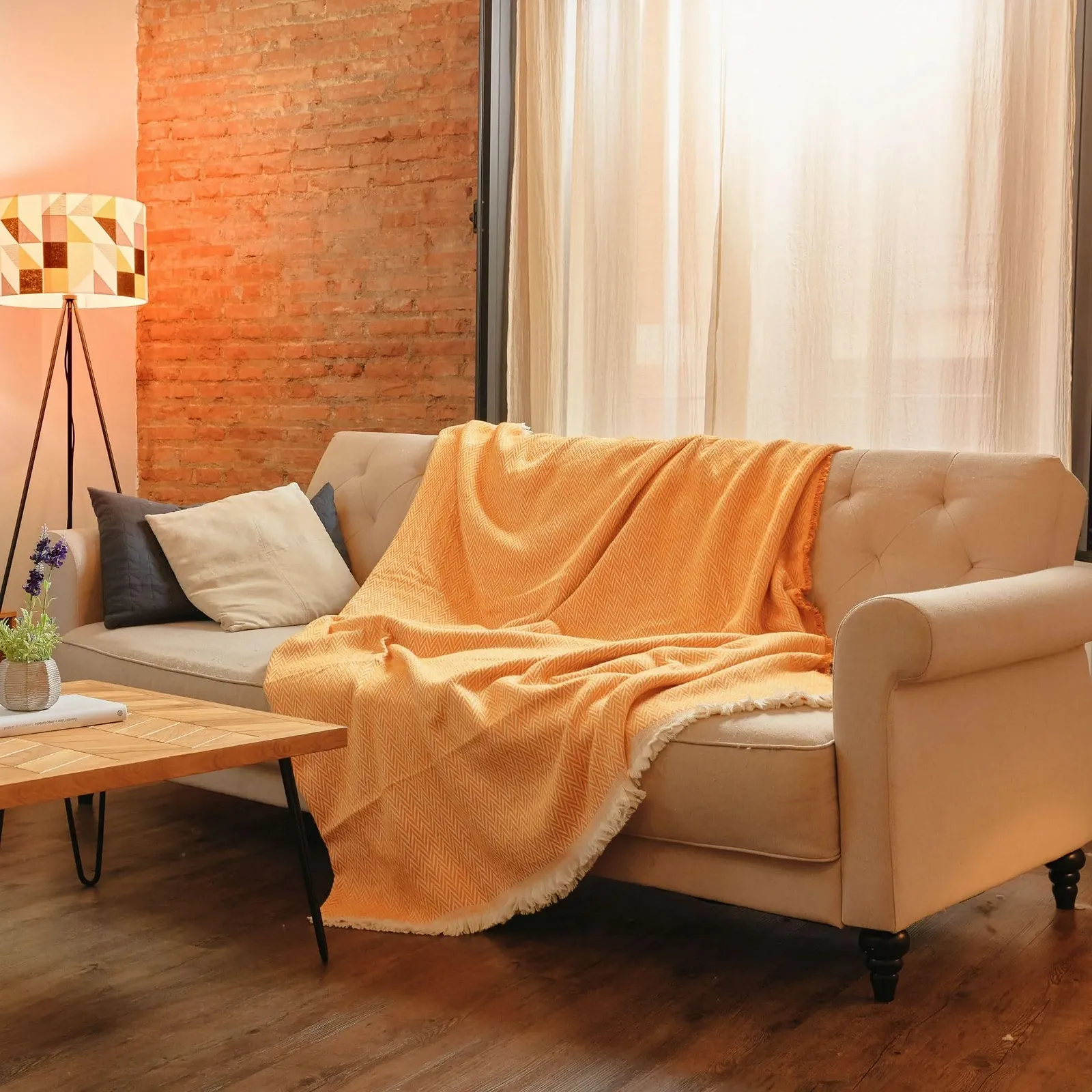 Покривало для ліжка або дивана, Високоякісна і затишна бавовна, фото №5