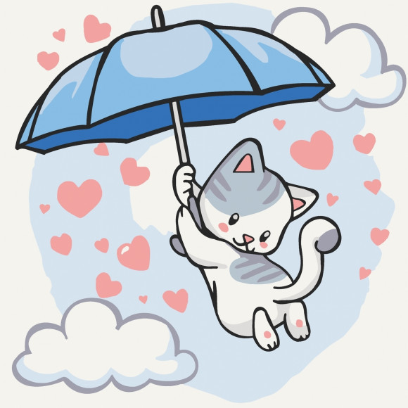 Картина на холсті Котик літає Bambi 15567 30х30, фото №1