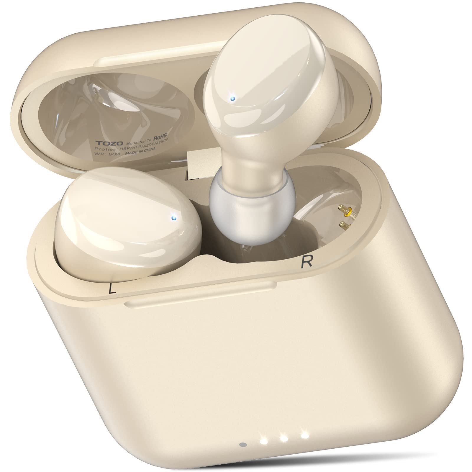 Наушники TOZO T6 Bluetooth Беспроводные Вкладыши Сенсорное Управление С Беспроводным Зарядным Чехлом Наушники IPX8, фото №1