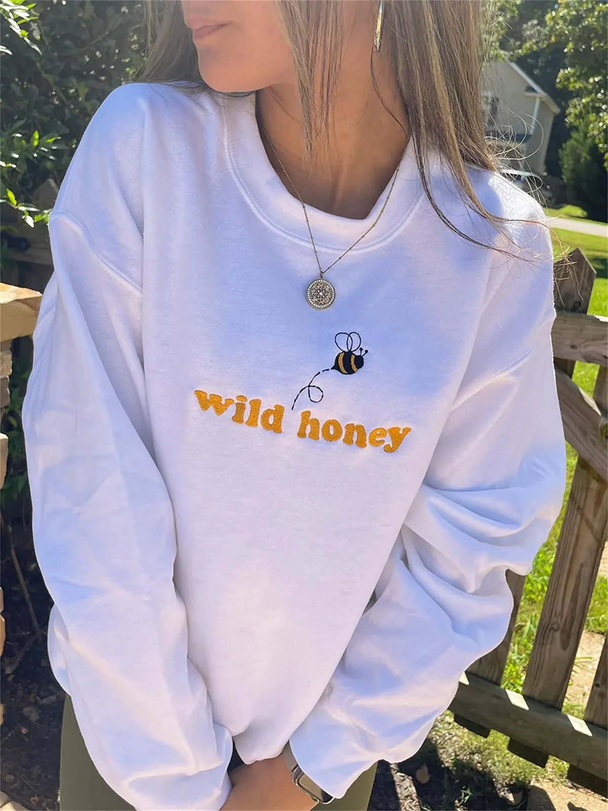 Свитшот SANSIWU Oversized с графическим узором Y2K, длинный рукав, с открытыми плечами, круглый вырез, цветочная вышивка, винтажный, фото №3