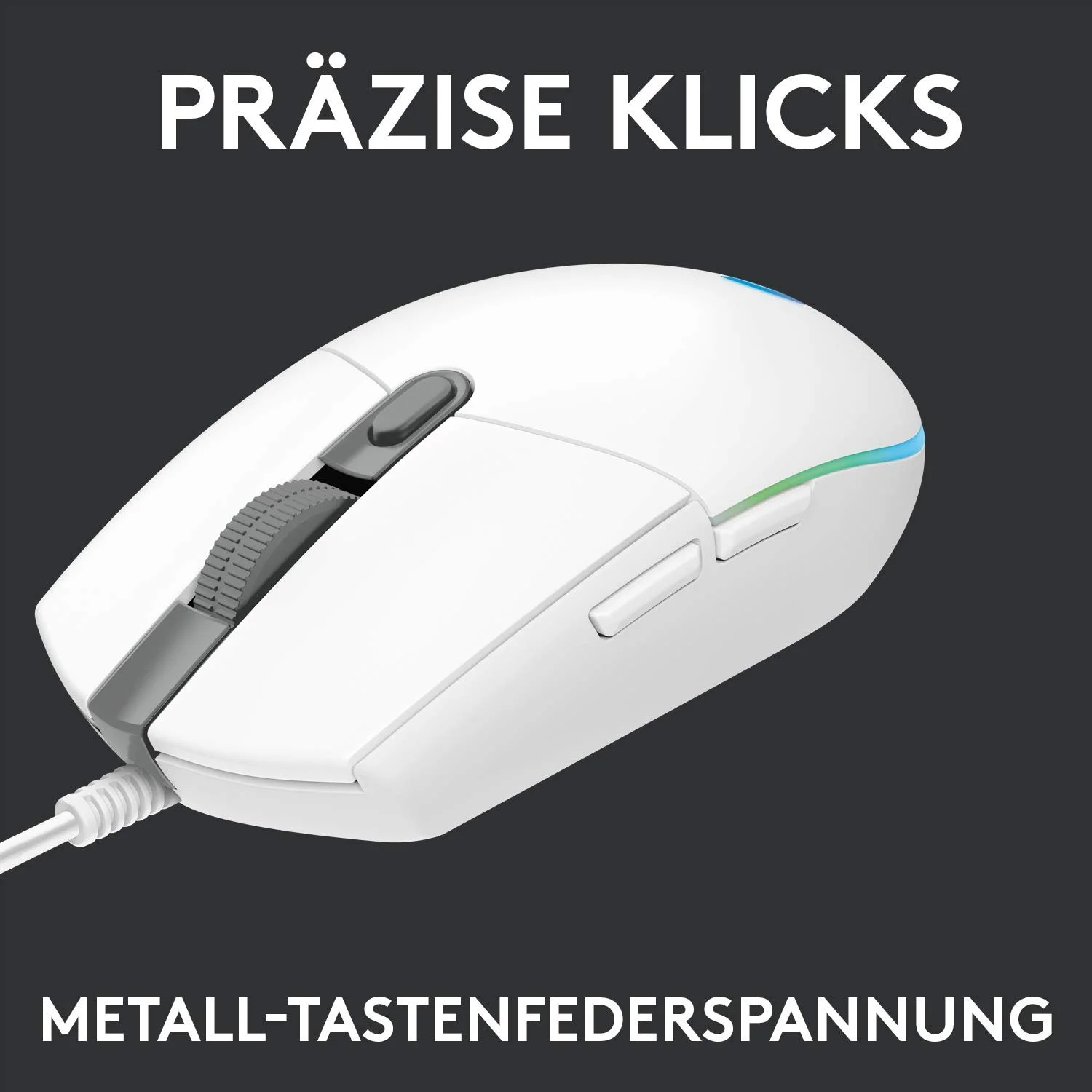 Миша Ігрова Logitech G203 LIGHTSYNC RGB 8000 dpi Білий, фото №5 Миша Ігрова Logitech G203 LIGHTSYNC RGB 8000 dpi Білий, фото №5