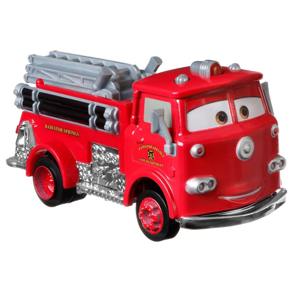 Металлическая машинка Mattel Disney Cars 1:55 Красная Пожарная машина и Памятник Стэнли, фото №5