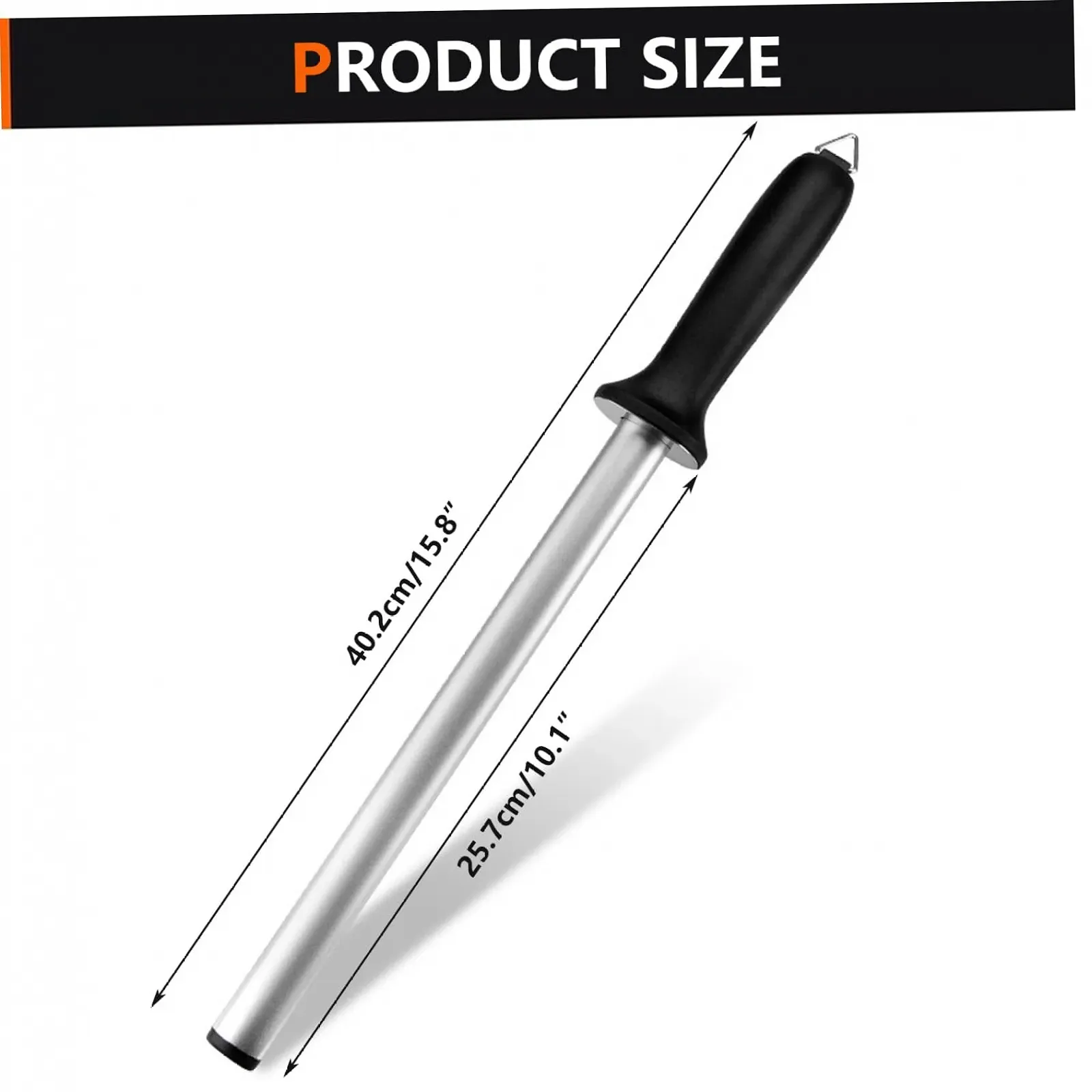 Мусат алмазний 10 дюймів висока твердість для кухні та полювання, фото №4