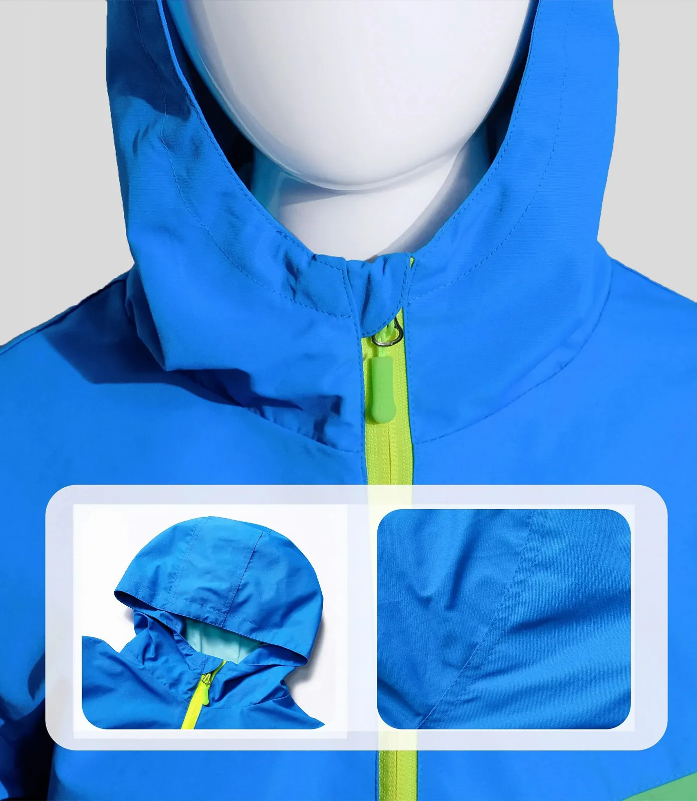 Вітрозахисна та водонепроникна дитяча куртка YoungSoul Кольоровий блок, фото №4