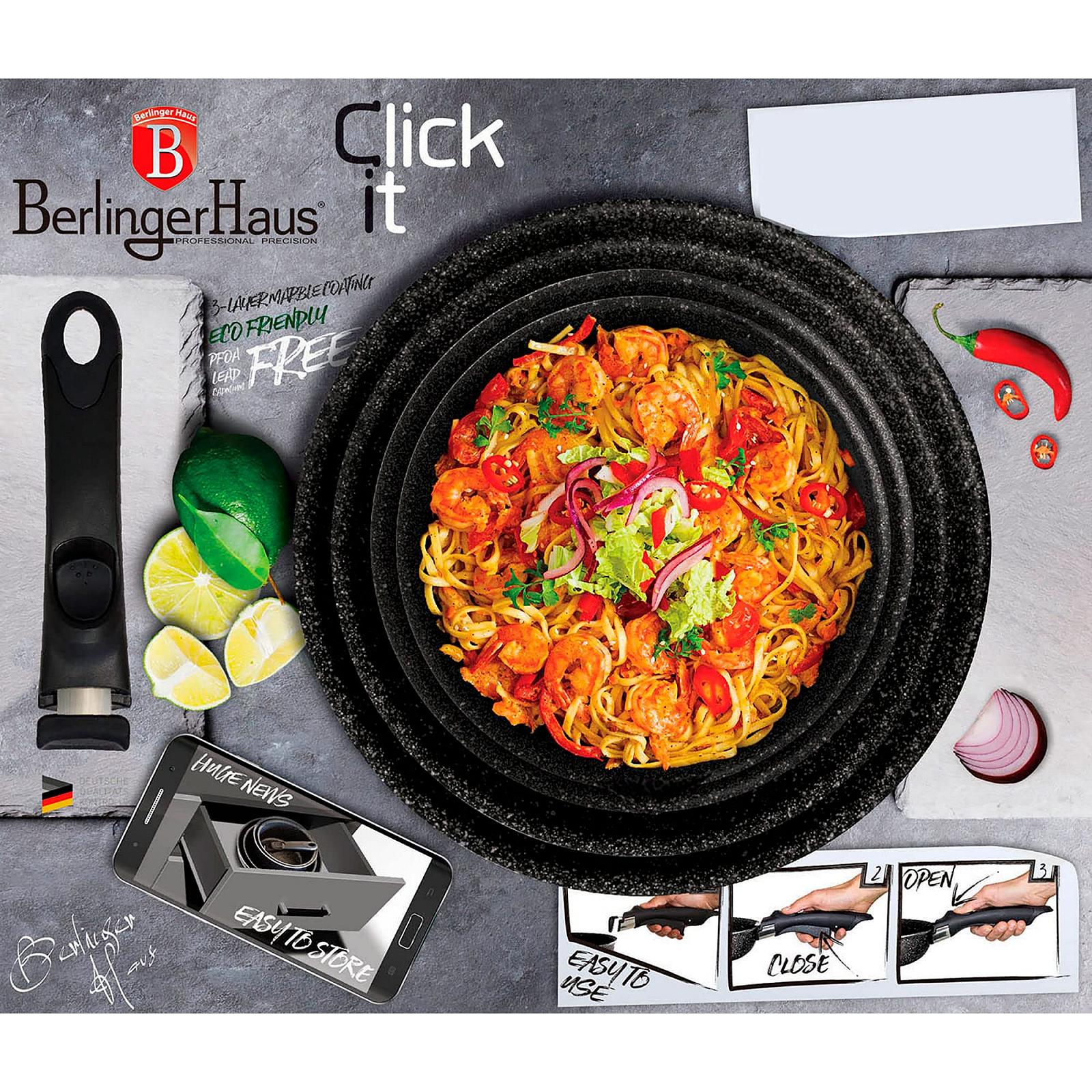 Набор кастрюль Berlinger Haus Induction 9 Штук Съемная Ручка Взаимозаменяемая Антипригарное Покрытие без PFOA Алюминий Лунный Свет, фото №4 Набор кастрюль Berlinger Haus Induction 9 Штук Съемная Ручка Взаимозаменяемая Антипригарное Покрытие без PFOA Алюминий Лунный Свет, фото №4