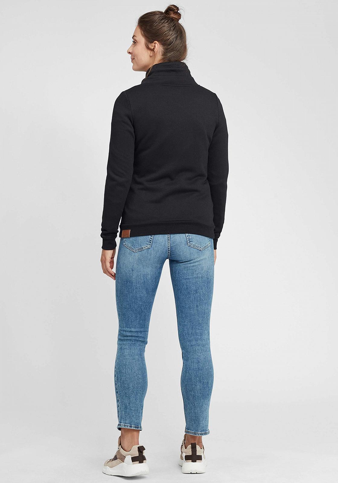 Женская кофта на молнии OXMO OXVicky, свитер, пуловер с воротником-трубой, карманами-кенгуру, на молнии, стандартного кроя, фото №4 Женская кофта на молнии OXMO OXVicky, свитер, пуловер с воротником-трубой, карманами-кенгуру, на молнии, стандартного кроя, фото №4