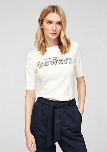 Футболка SLIM FIT 14.103.32.X054-02D2 s.Oliver Білий XS/S - Фото 1