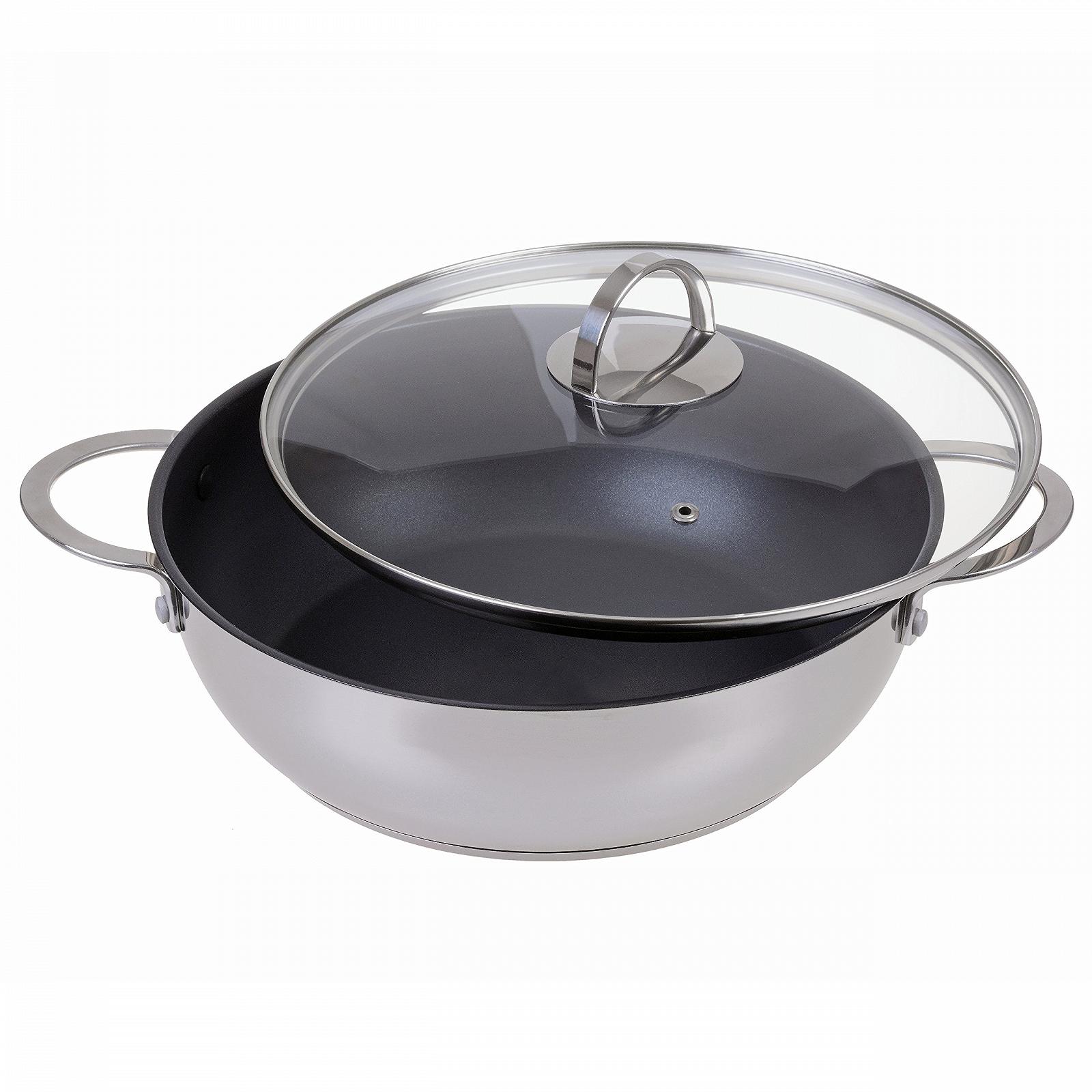 Сковорода GRÄWE 28 см из нержавеющей стали с покрытием и двумя ручками, фото №1