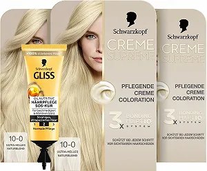 Фарба для волосся Schwarzkopf Creme Supreme Coloration 10-0 Ультра Світлий Натуральний Блонд (3 x 182 мл) - Фото 1
