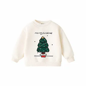 Рождественский свитер для девочки, толстовка 134-158 - флисовая теплая зимняя кофта, мягкий повседневный детский верхняя одежда - Фото 1