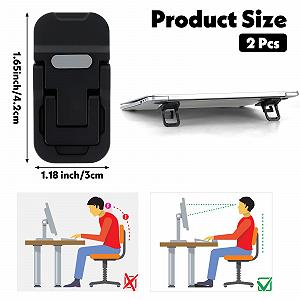 Подставка для ноутбука Мини Портативная Zinc Alloy для стола Складная Подставка для компьютерной клавиатуры с 2 регулируемыми углами Самоклеящаяся Невидимая Подставка для ноутбука для подъема настольной клавиатуры synthetic.ua - Фото 1