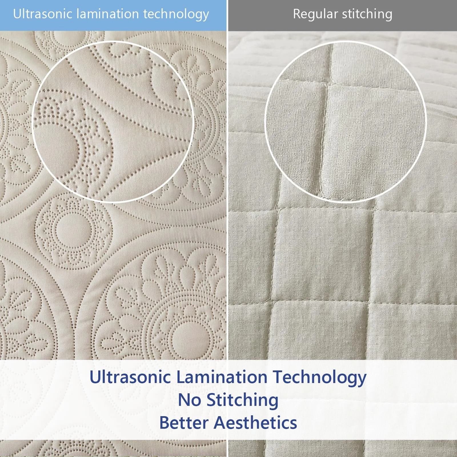 Покрывало стеганое Simple&Opulence Двуспальный Мягкий Двусторонний Микрофибра Цветочный Бежевый (220 x 240 см, 3 шт), фото №5