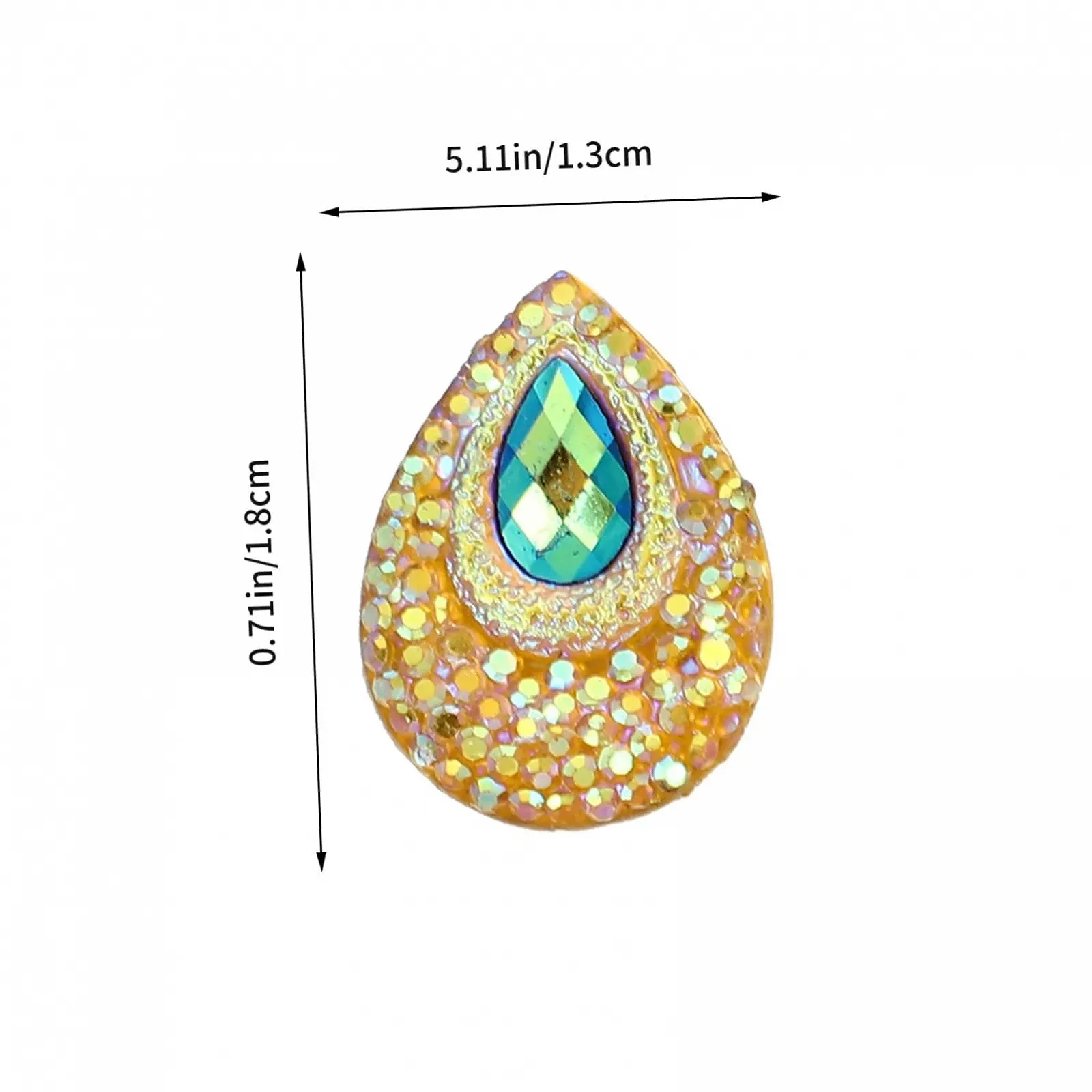 Капли Стразы из смолы, плоское основание, набор 100 штук, разные цвета: желтый, голубой, прочные, для рукоделия, для пришивания на свадебные платья и изделия, фото №2