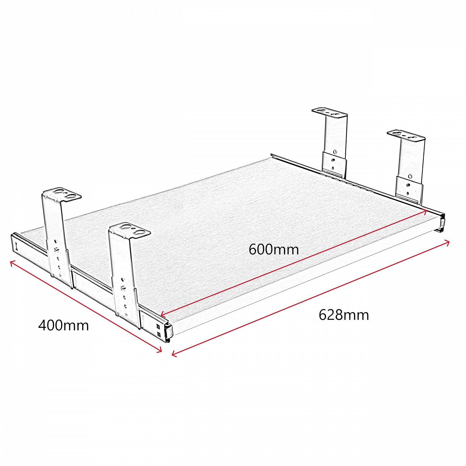 Підставка для клавіатури FIX&EASY Up&Down-XL 600 x 400 мм, масив бука, висувні рейки з функцією блокування, фото №3