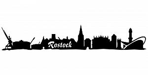 Наклейка на стіну Rostock Skyline 30 см x 5,4 см Чорна - Фото 1